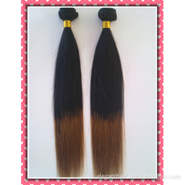 Cheap Human Hair Weaving Ombre Color Natural Straight 20" Unprocessed Virgin Brazilian Hair Extension